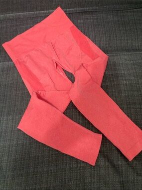 Seamless High-Waist Leggings - Coral Pink